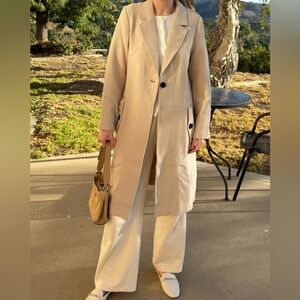H&M Beige Tailored Coat - Size 4